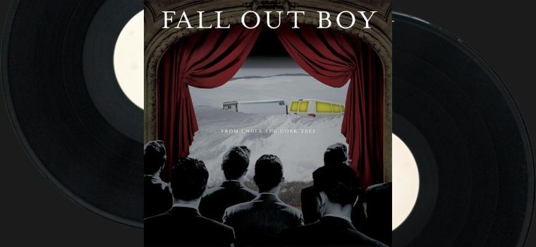 Fall Out Boy album cover. Audience in a theater looking at a stage.