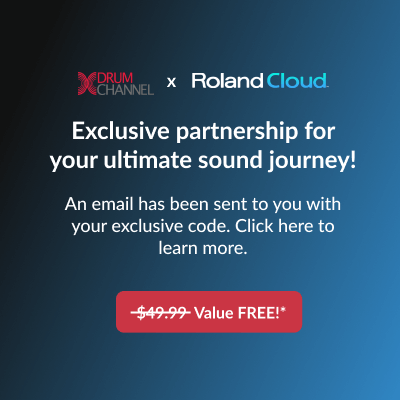 Drum Channel x Roland Cloud. Exclusive partnership for your ultimate sound journey! We’re thrilled to present an exclusive collaboration with Roland Cloud! Dive into your rhythmic journey with a complimentary 3-month Ultimate membership, granting you access to a world of musical possibilities worth $49.99 USD. An email has been sent to you with your exclusive code. Check your email by searching “Roland Cloud” to unleash your creativity with Zenbeats DAW, an array of virtual instruments, loops, and more. Click here to get a $49.99 value FREE!