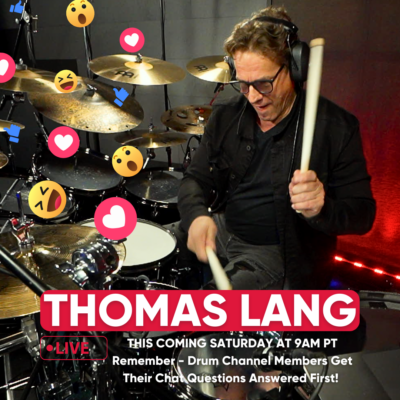 Thomas Lang Live! Image, of Thomas Lang playing drums